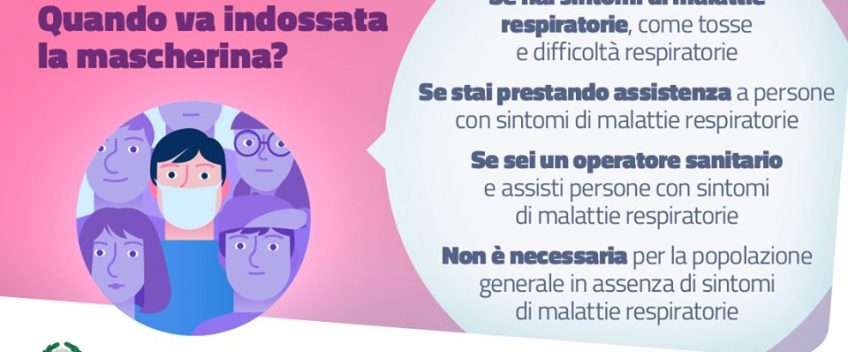 MASCHERINE: IL MINISTERO DELLA SALUTE INDICA COME USARLE CORRETTAMENTE