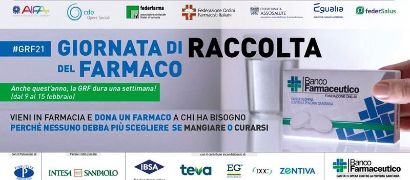 BANCO FARMACEUTICO CERCA VOLONTARI PER LA GIORNATA DI RACCOLTA DEL FARMACO 2021